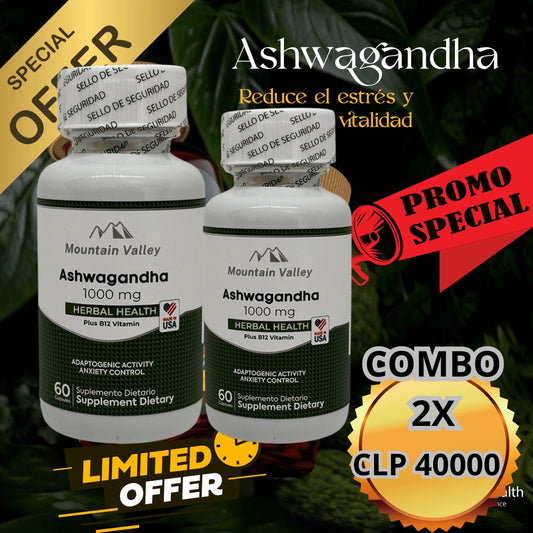 ASHWAGANDHA -  REDUCE EL ESTRÉS - MEJORA EL SUEÑO - REDUCE EL CORTISOL